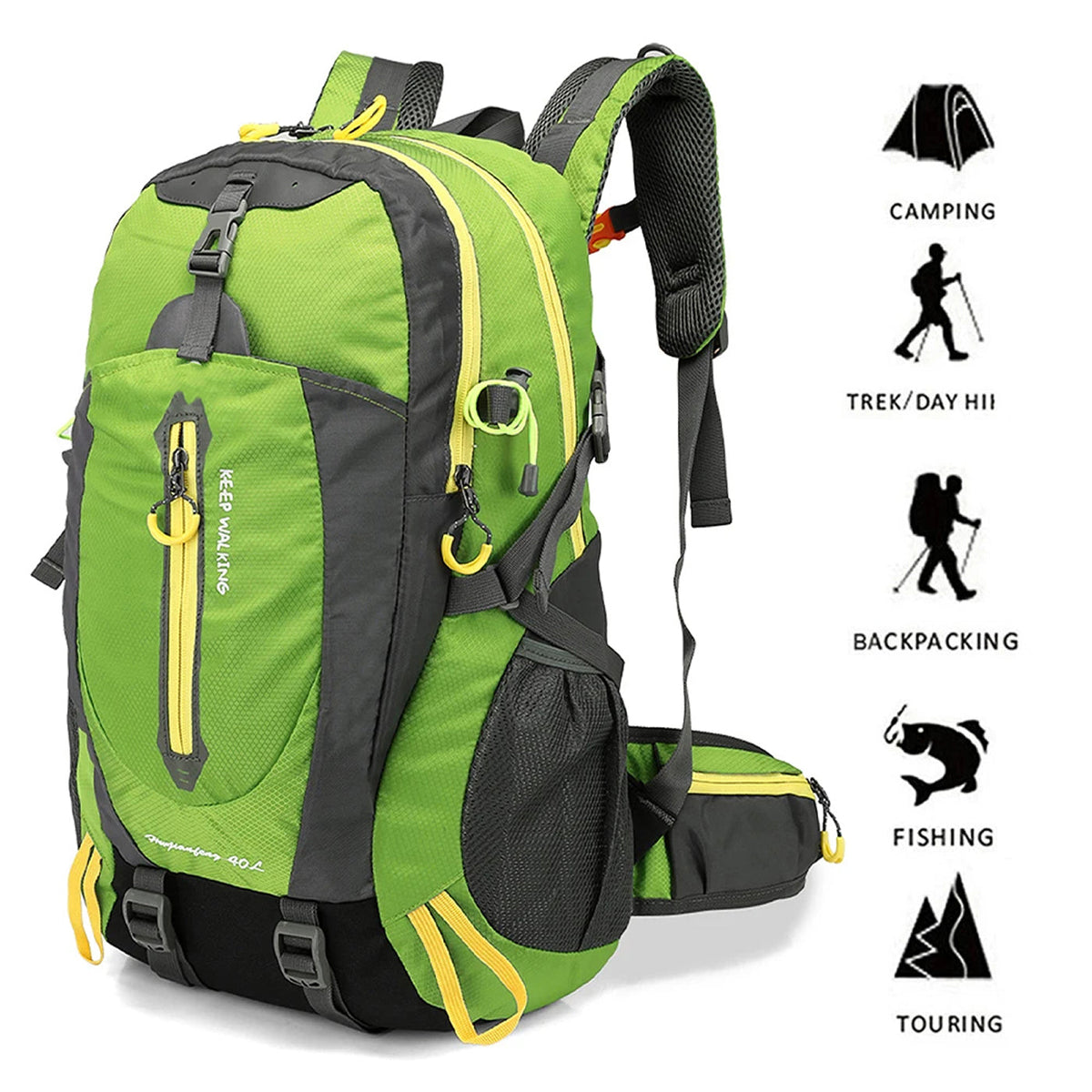 GlacoFlow Ultra-Lightweight 40L Waterproof Hiking Backpack