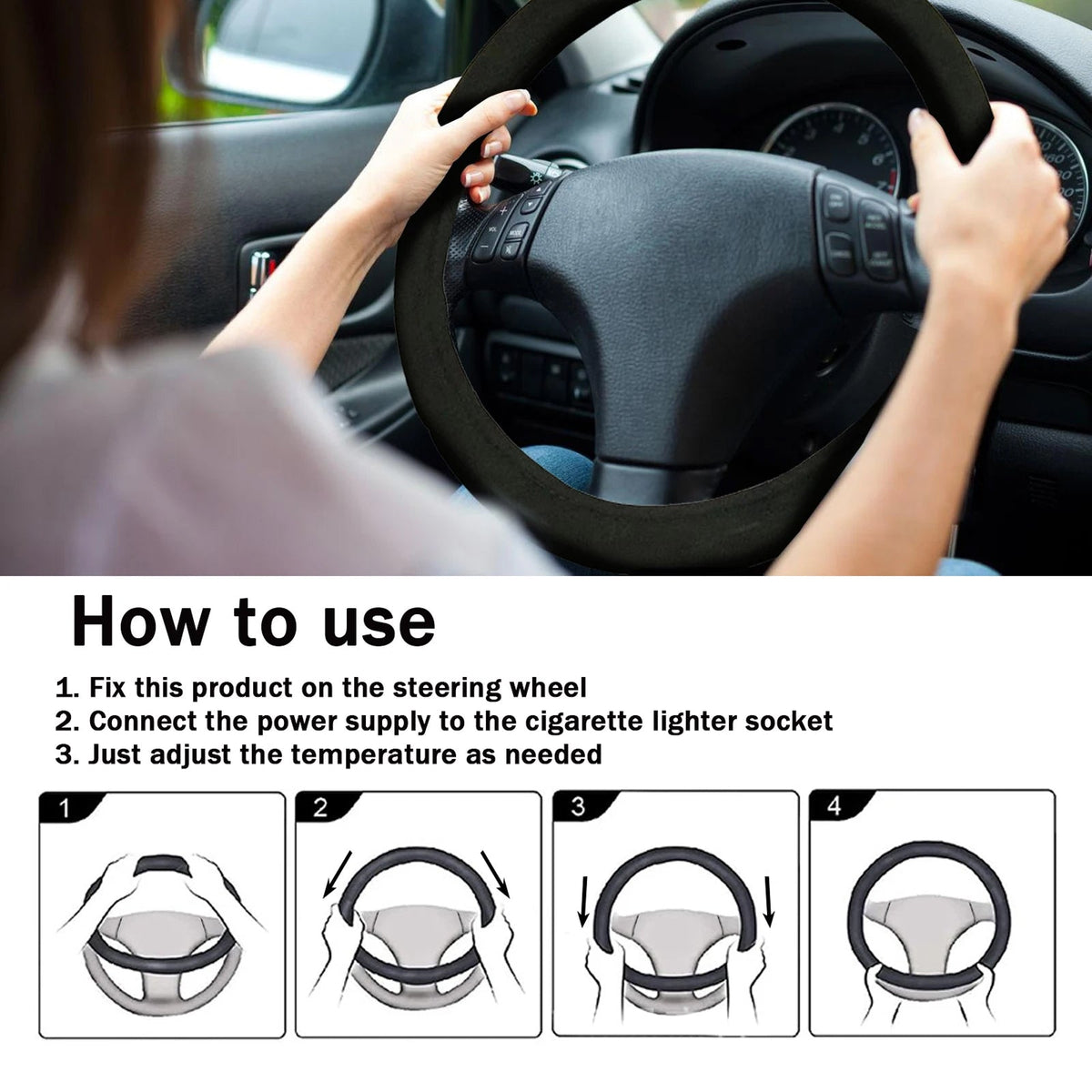 Gripoozy Heated Steering Wheel Cover | 90-Second Fast Warmth