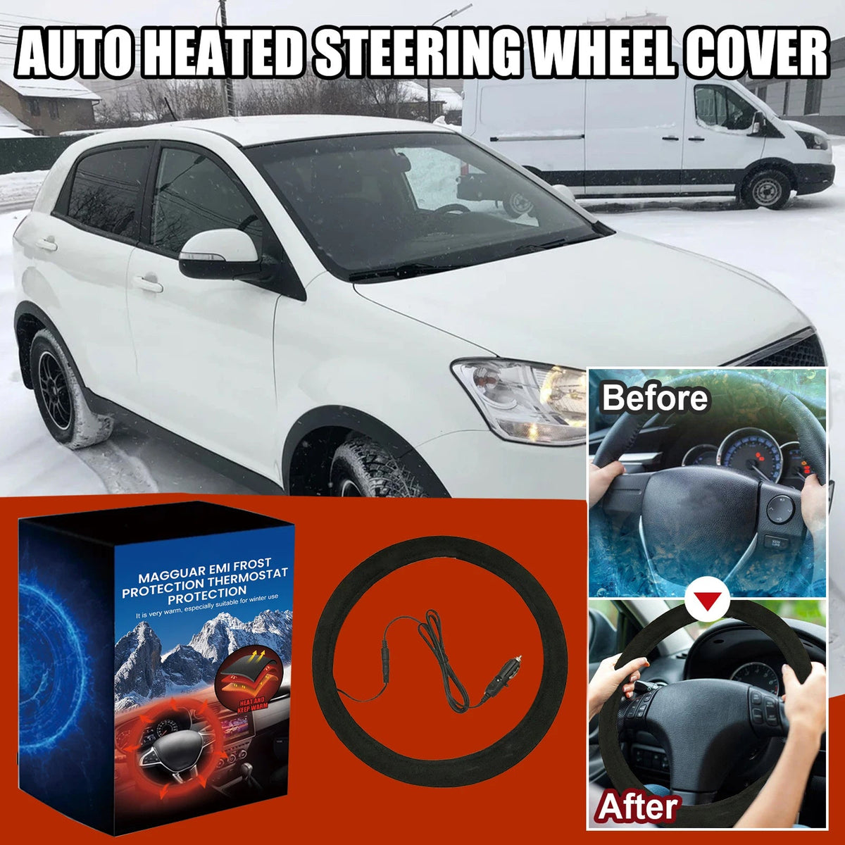 Gripoozy Heated Steering Wheel Cover | 90-Second Fast Warmth