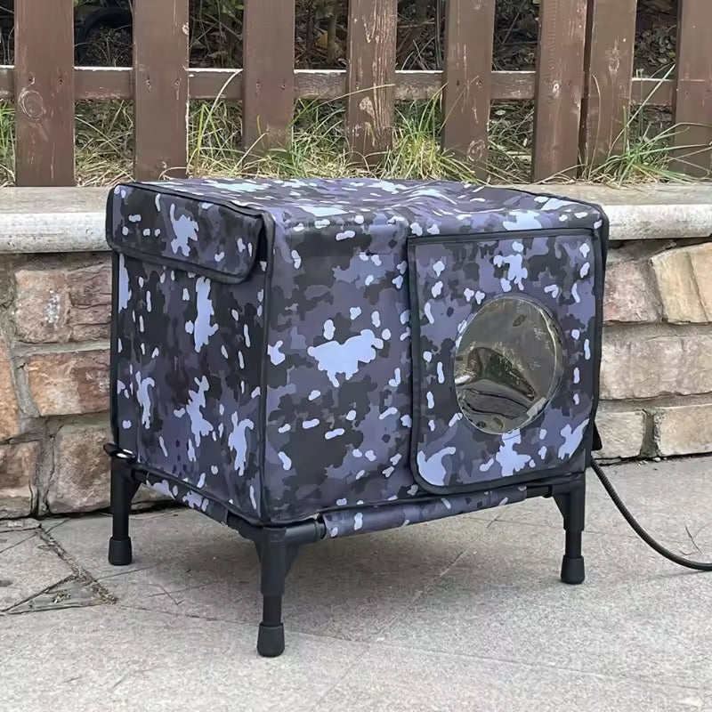 HeatoPury Heated Outdoor Cat House with 9 Heat Settings & Raised Base