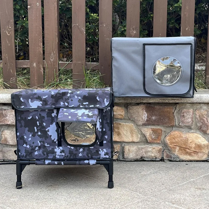 HeatoPury Heated Outdoor Cat House with 9 Heat Settings & Raised Base