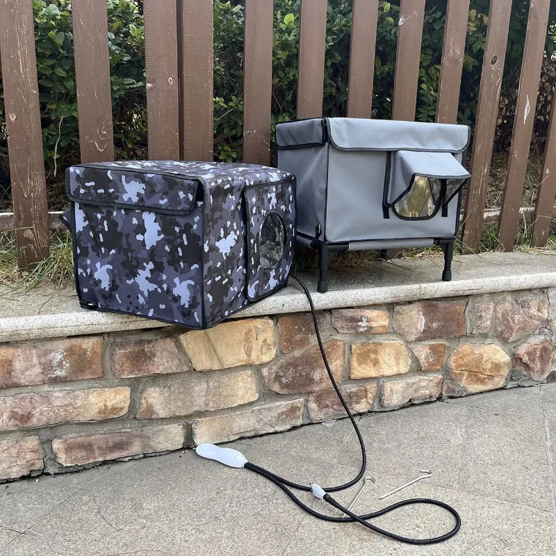 HeatoPury Heated Outdoor Cat House with 9 Heat Settings & Raised Base