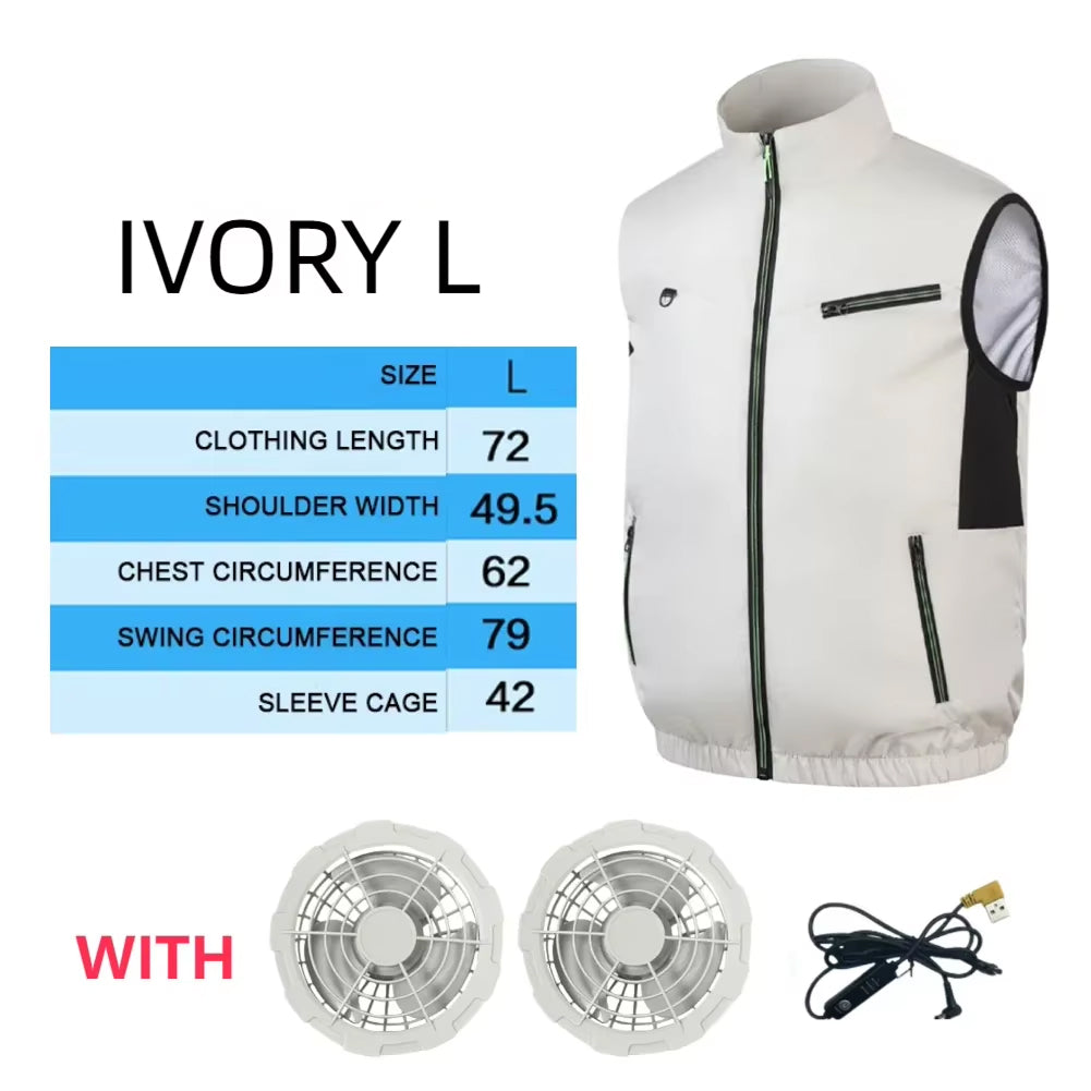 IcyZapek Multi-Speed Fan Powered Cooling Vest for Heat Relief