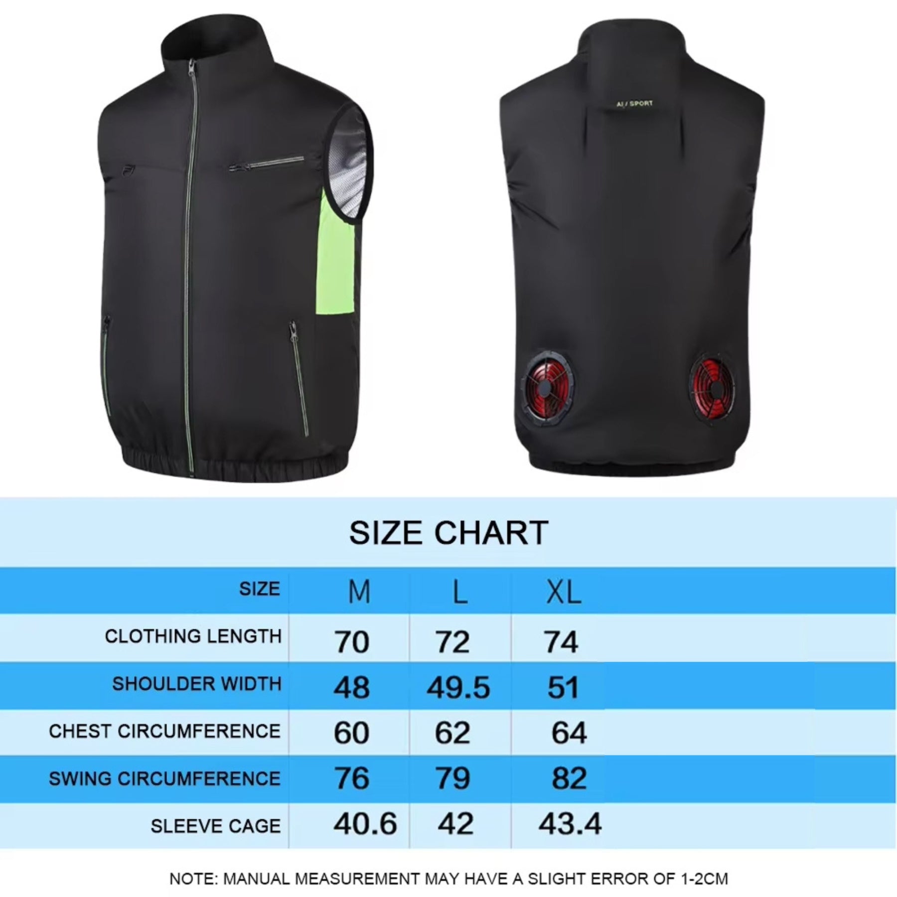 IcyZapek Multi-Speed Fan Powered Cooling Vest for Heat Relief