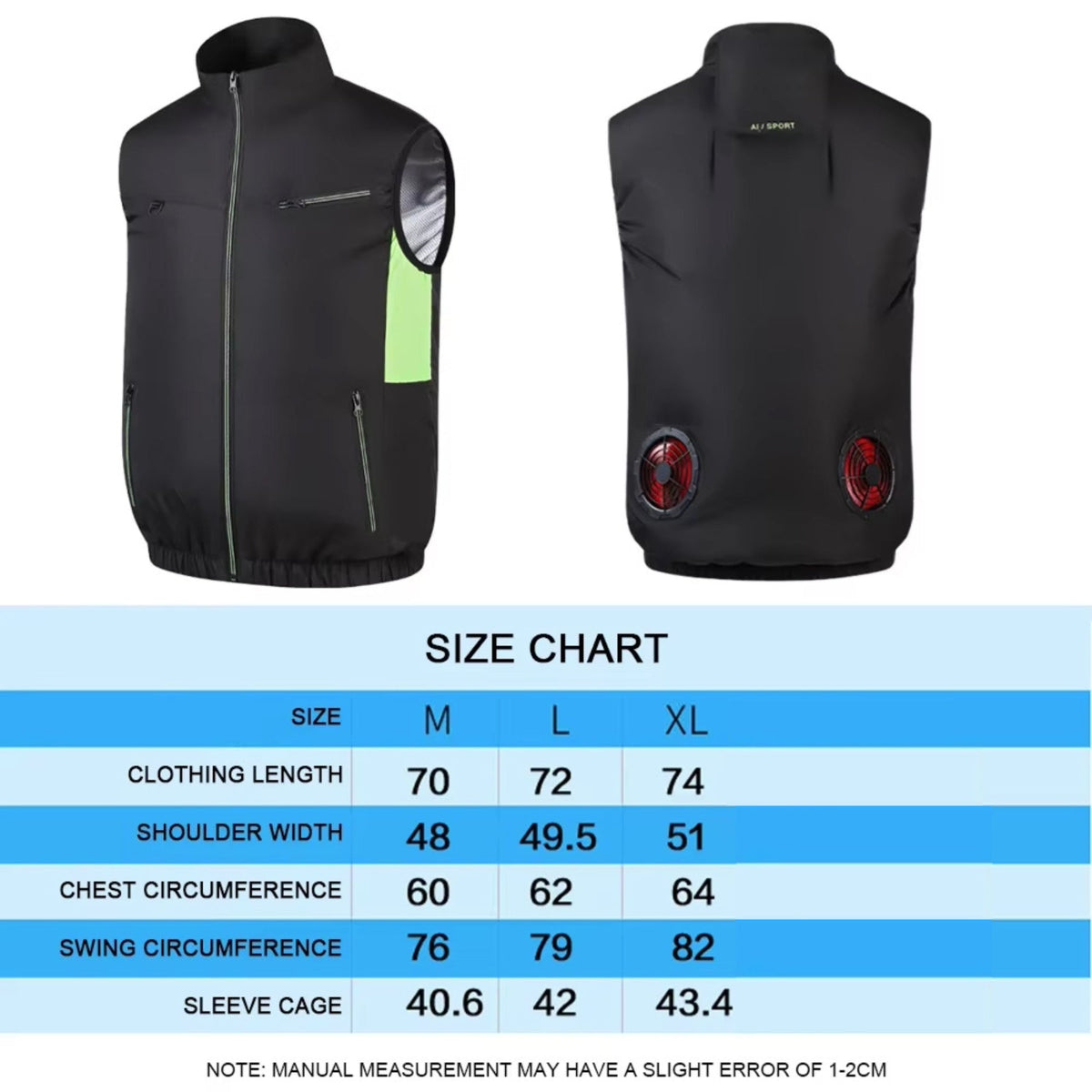 IcyZapek Multi-Speed Fan Powered Cooling Vest for Heat Relief