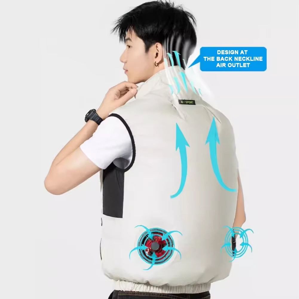 IcyZapek Multi-Speed Fan Powered Cooling Vest for Heat Relief