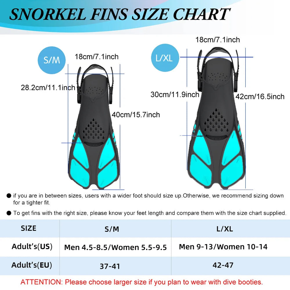 DeepBrez Panoramic Snorkel Set with Dry Top Snorkel and Adjustable Fins
