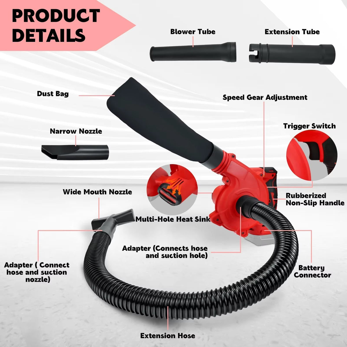 LeafiJet 2-in-1 Cordless Blower and Vacuum - Brushless Power