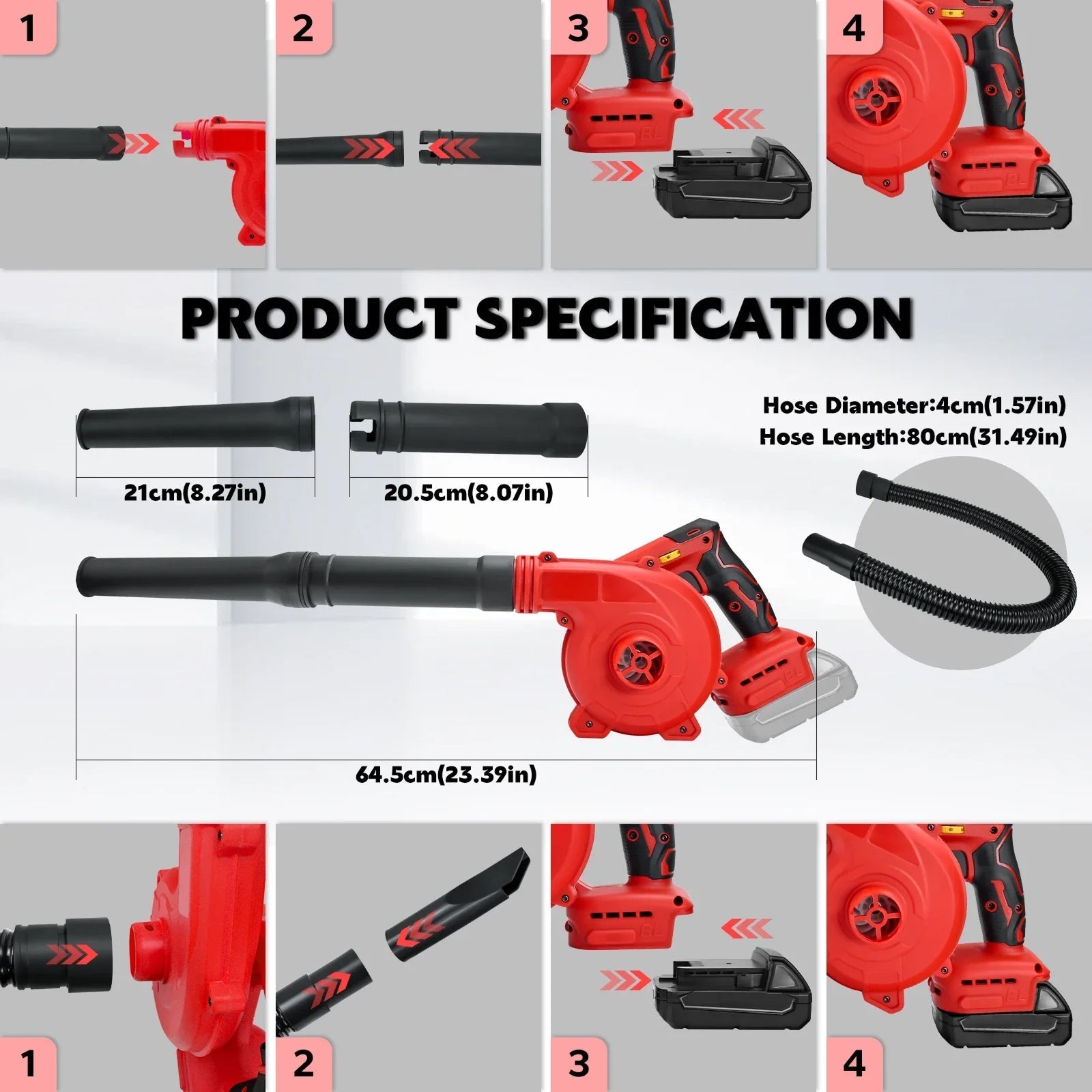 LeafiJet 2-in-1 Cordless Blower and Vacuum - Brushless Power