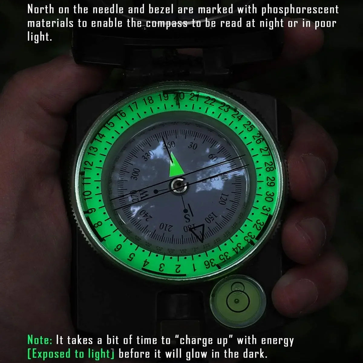 MagiNoxu Tactical Survival Compass with Optical Sighting & Luminous Dial
