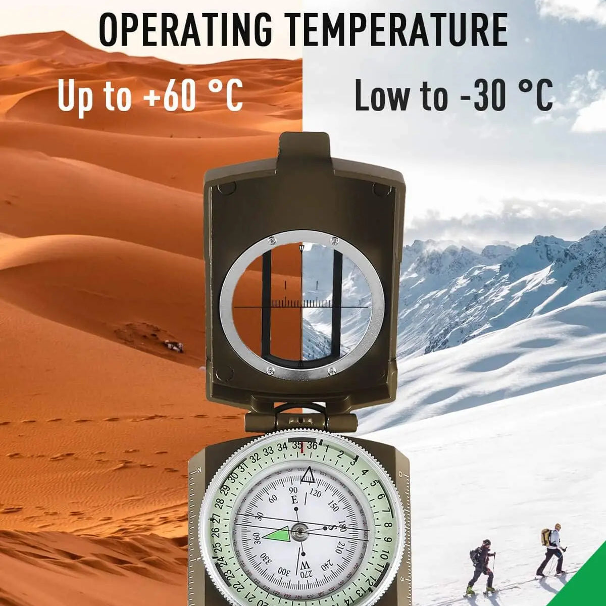 MagiNoxu Tactical Survival Compass with Optical Sighting & Luminous Dial