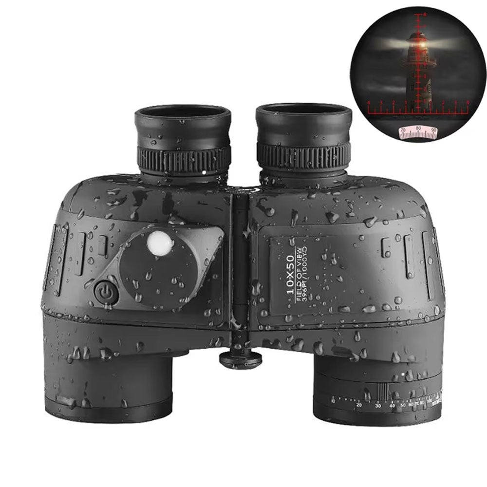 NautixCor 10x50 Waterproof Marine Binoculars with Compass