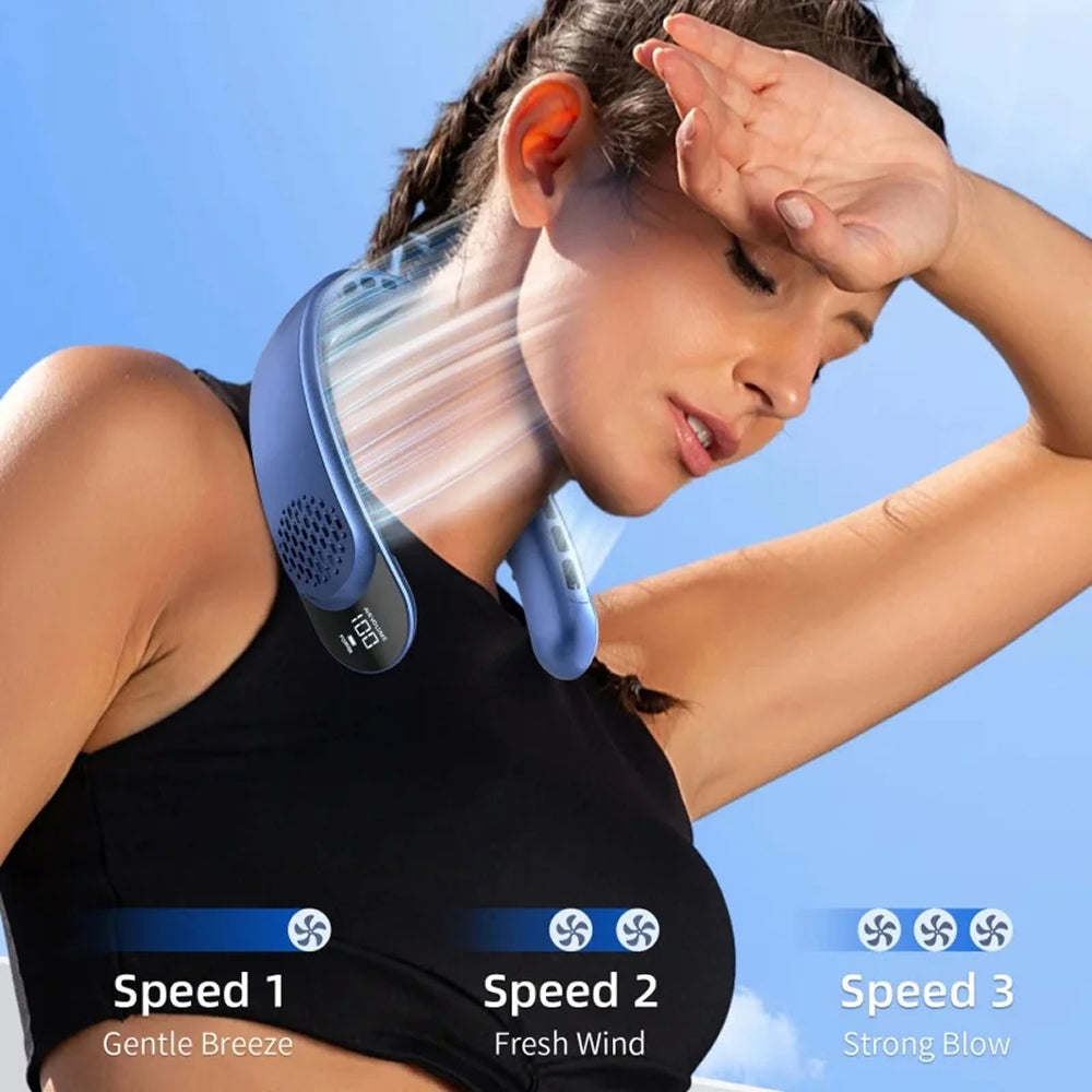 NeckyKool Bladeless Portable Neck Fan for Outdoor Sports and Work