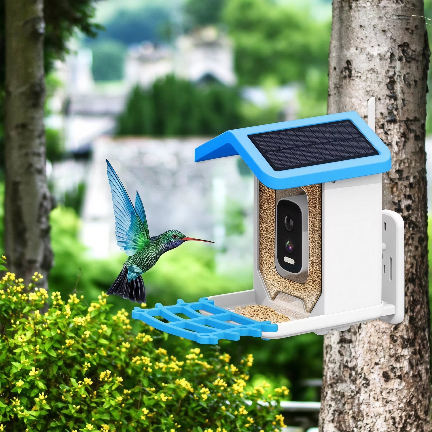 NestoLenzi AI Bird Feeder with 2K HD Camera & Solar Power