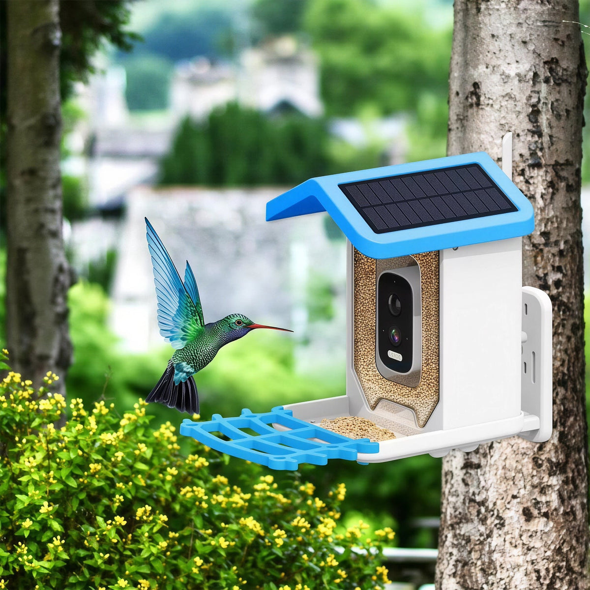 NestoLenzi AI Bird Feeder with 2K HD Camera & Solar Power