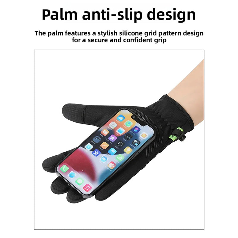 NorthiGrip Winter Cycling Gloves - Windproof Fleece Cycling & Outdoor Gloves