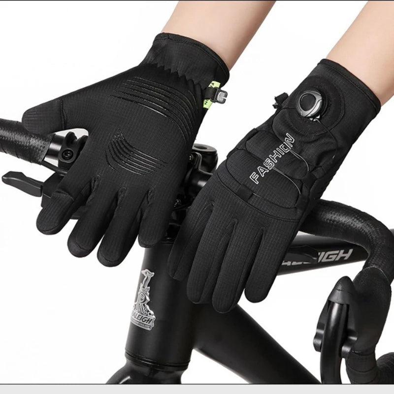 NorthiGrip Winter Cycling Gloves - Windproof Fleece Cycling & Outdoor Gloves