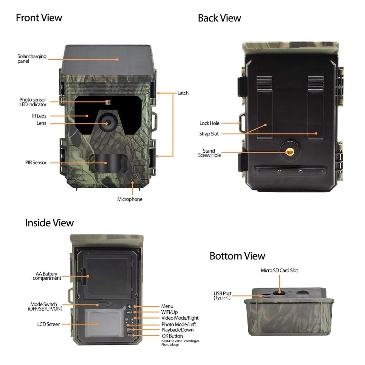 PawnixCam Solar Trail Camera | 50MP 4K No-Glow Night Vision