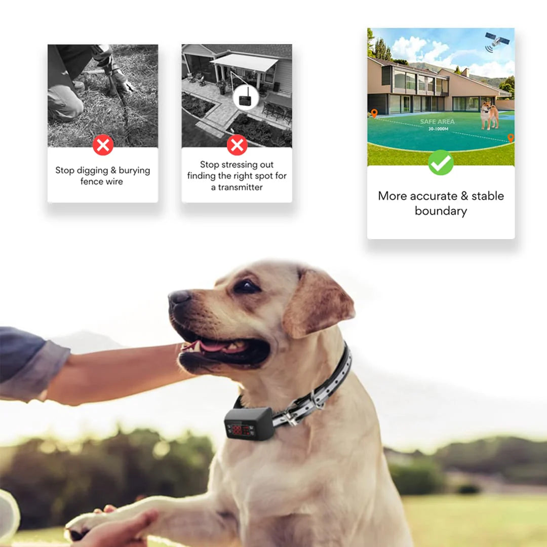 PupiPatro Portable Wireless GPS Dog Fence & Training Collar