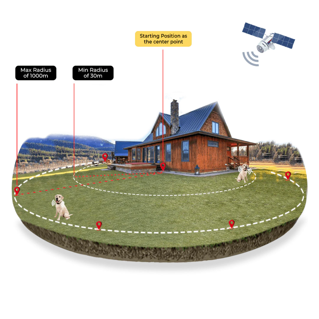 PupiPatro Portable Wireless GPS Dog Fence & Training Collar
