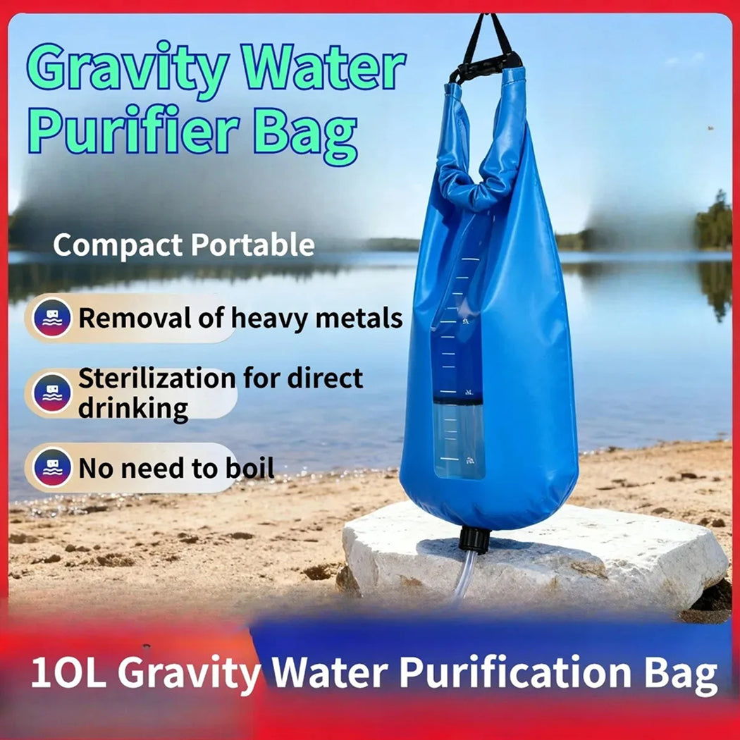 PureDropy 10L Gravity Water Filter for Camping & Emergencies