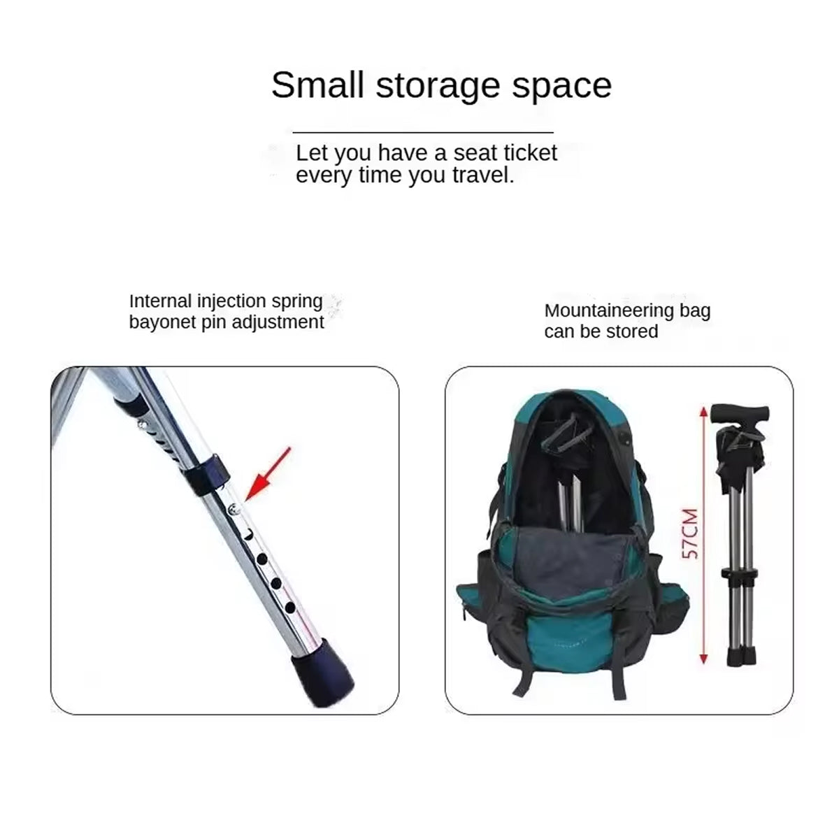 Restixi 2-in-1 Walking Stick and Portable Seat