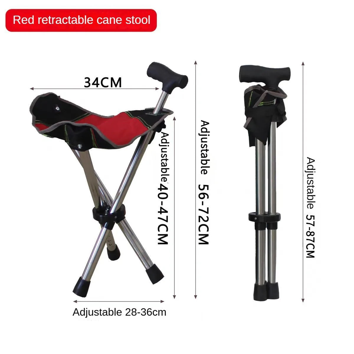 Restixi 2-in-1 Walking Stick and Portable Seat