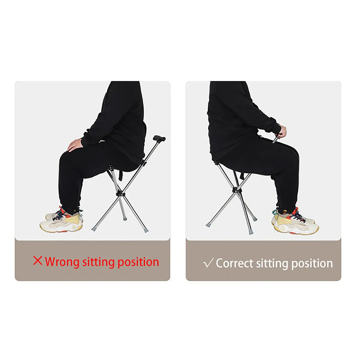 Restixi 2-in-1 Walking Stick and Portable Seat