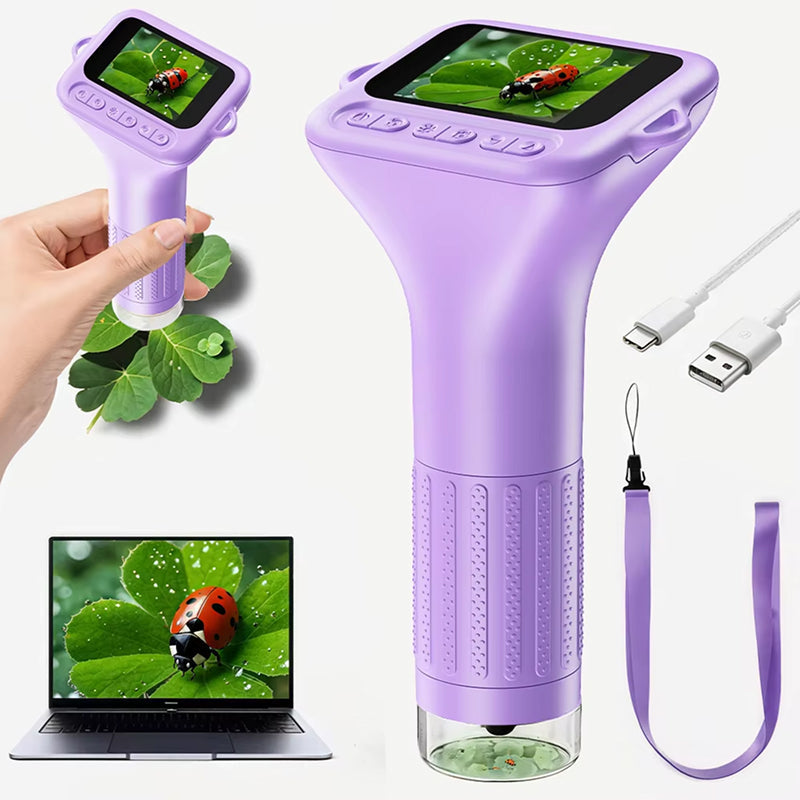 ScopiKids Portable Digital Microscope for Kids with 2" IPS Screen