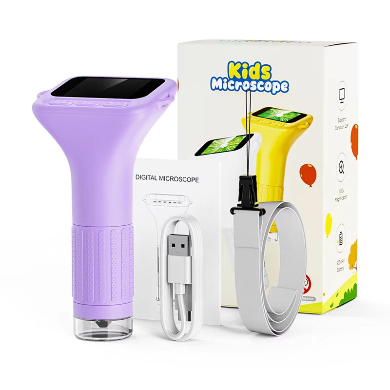 ScopiKids Portable Digital Microscope for Kids with 2" IPS Screen