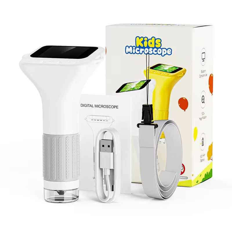 ScopiKids Portable Digital Microscope for Kids with 2" IPS Screen