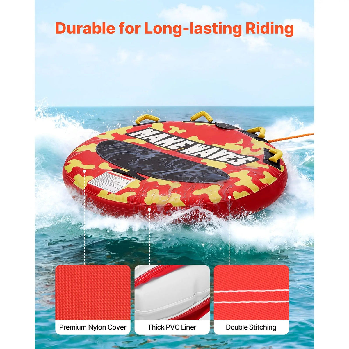 SkimFuri 2-Rider Boating Towable Tube with Anti-Slip Deck