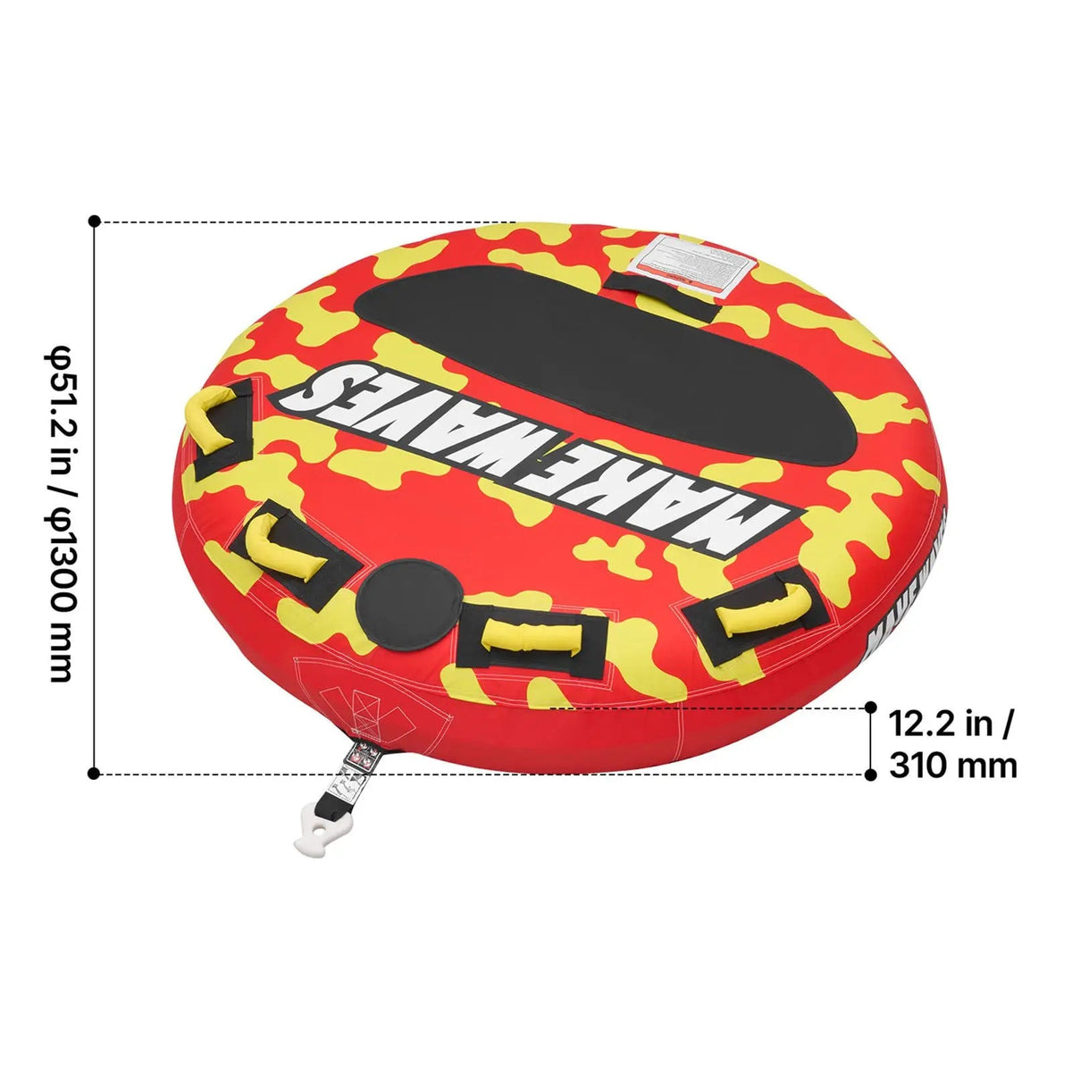 SkimFuri 2-Rider Boating Towable Tube with Anti-Slip Deck