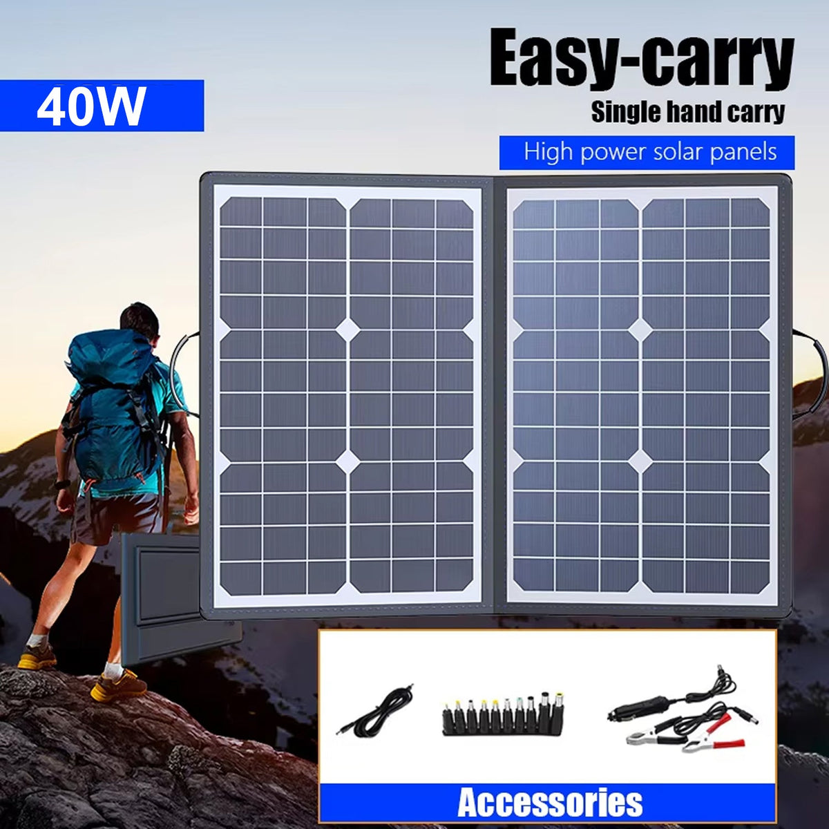 SolariFol High-Efficiency Portable Solar Panel for Camping