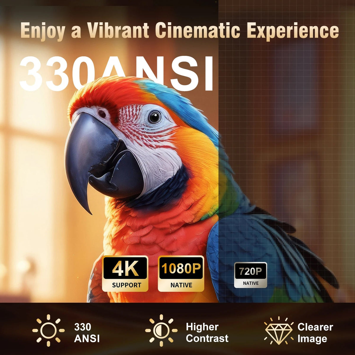 SoliiSight Portable Outdoor Projector 1080P WiFi 6