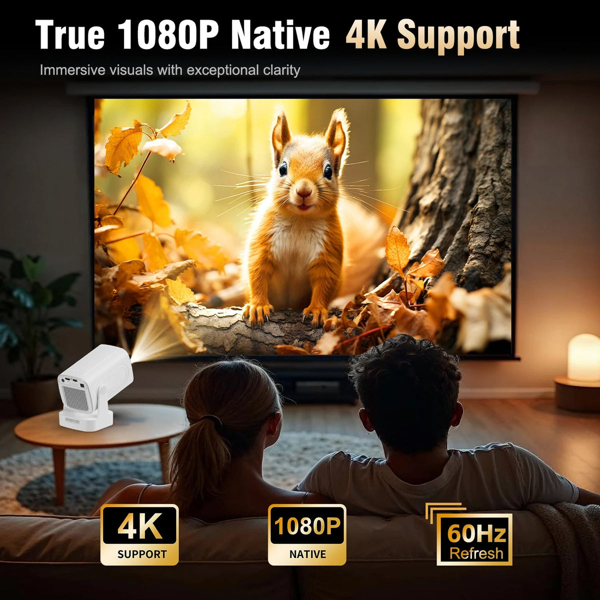 SoliiSight Portable Outdoor Projector 1080P WiFi 6