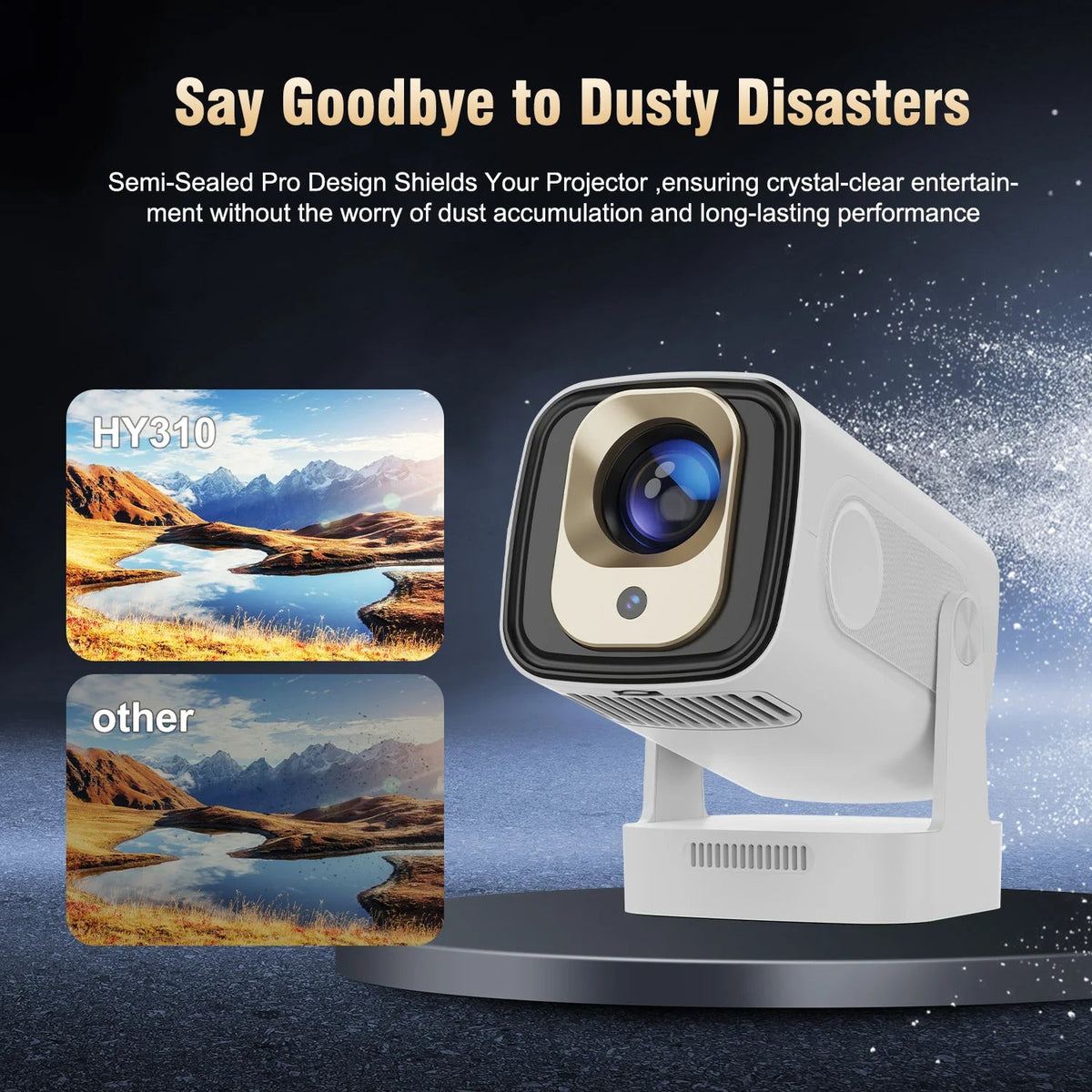 SoliiSight Portable Outdoor Projector 1080P WiFi 6