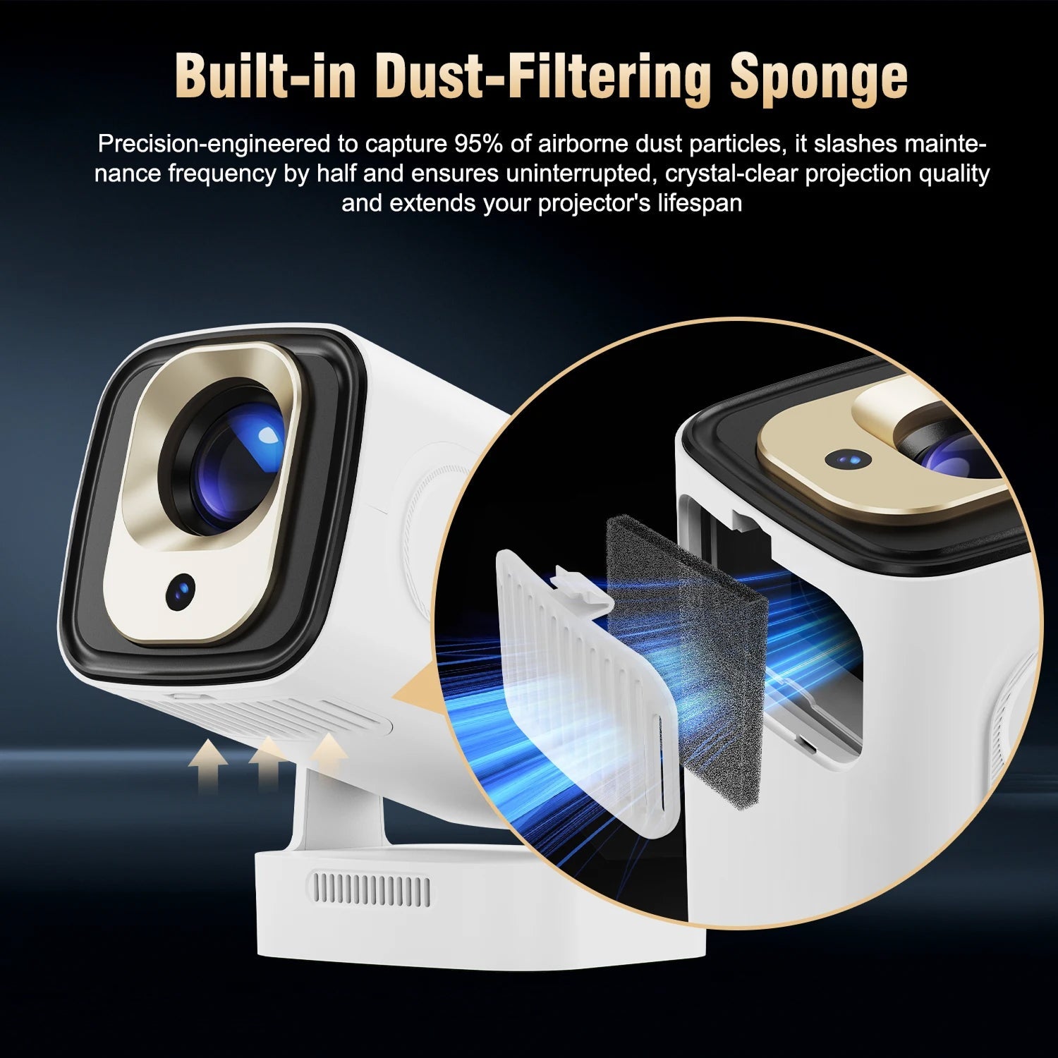 SoliiSight Portable Outdoor Projector 1080P WiFi 6