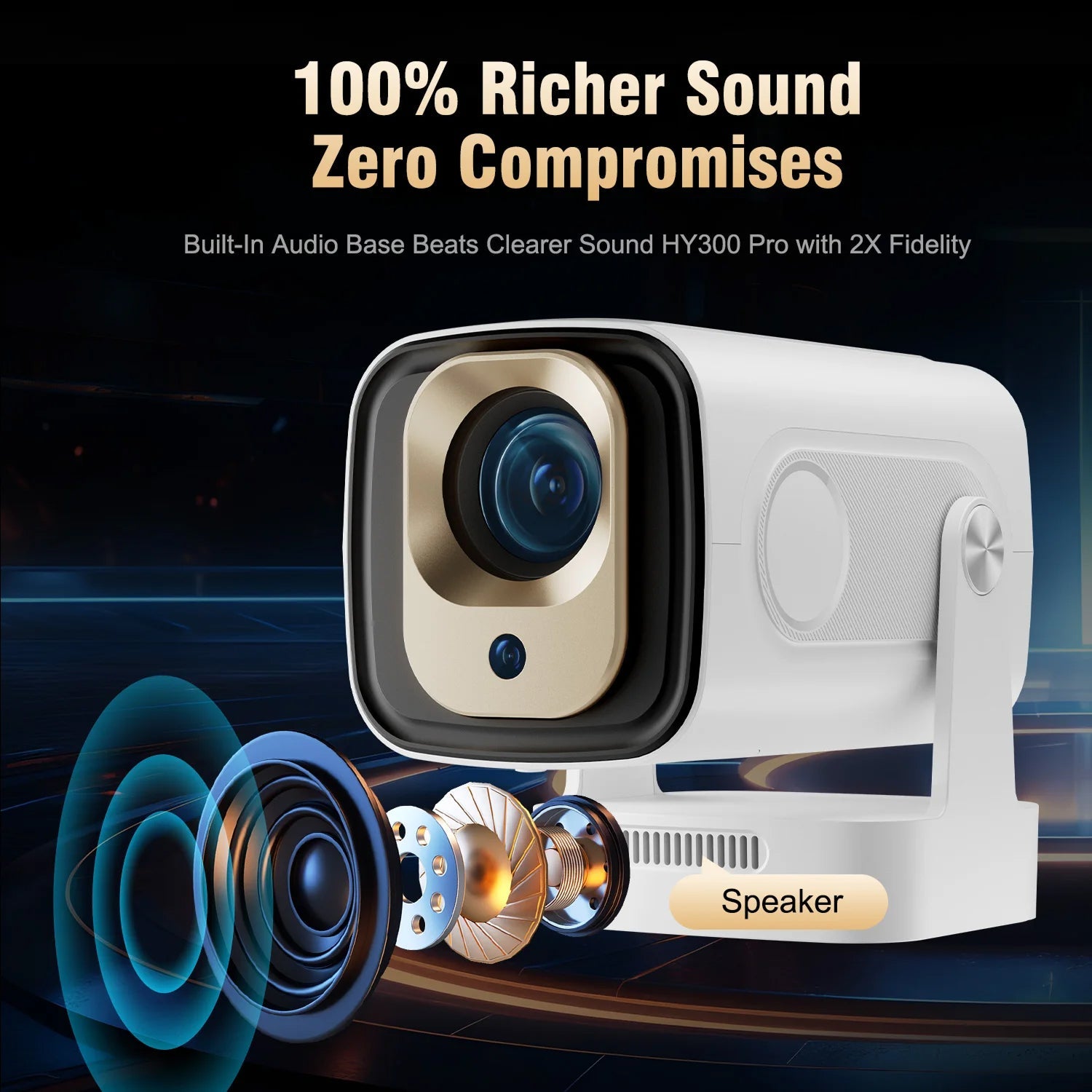 SoliiSight Portable Outdoor Projector 1080P WiFi 6