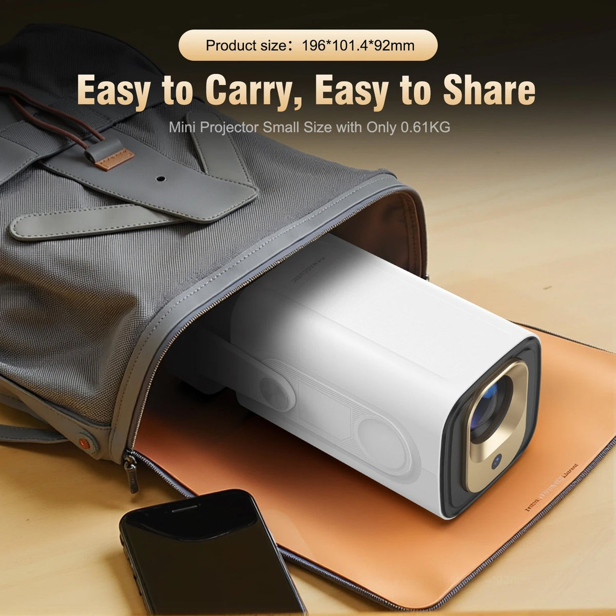SoliiSight Portable Outdoor Projector 1080P WiFi 6