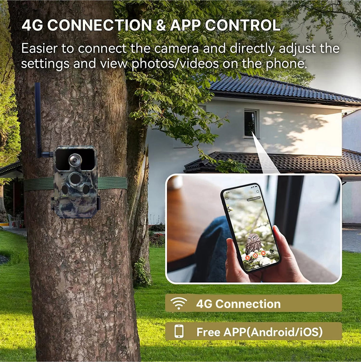 SuniScout Solar Powered Trail Camera 2K 4MP 4G LTE