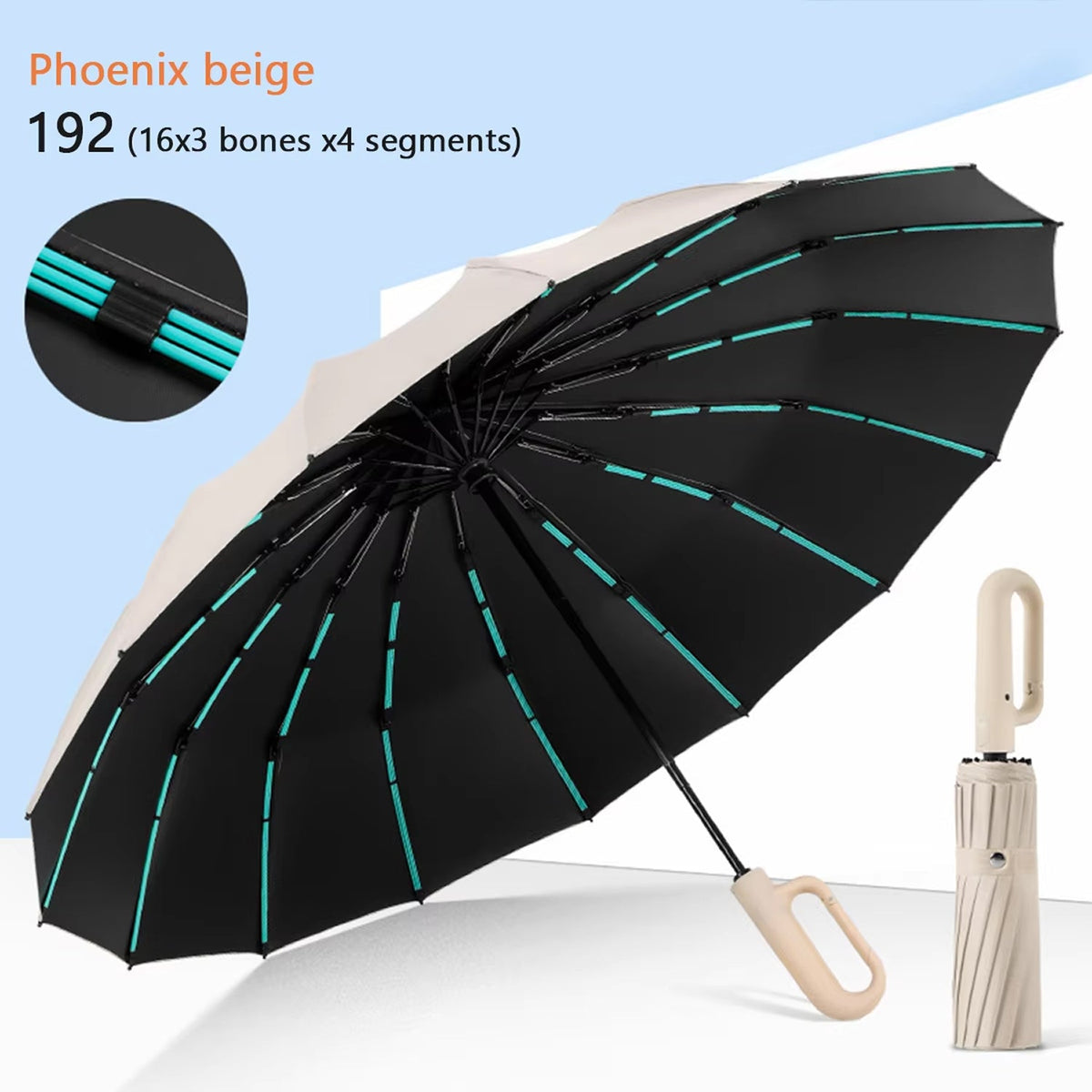 TempoEsta Backpack Umbrella - Hands-Free Hiking Rain & Sun Protection