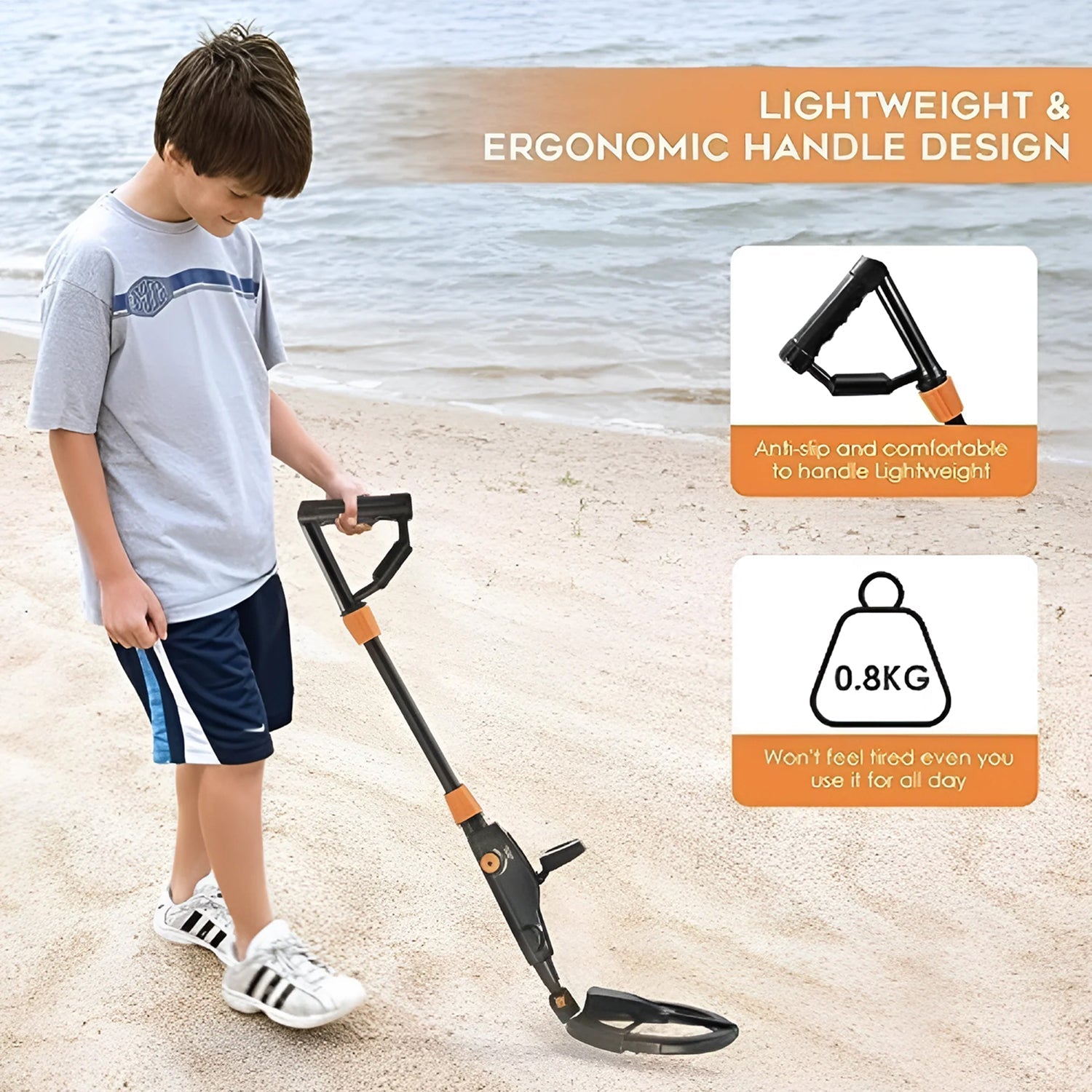 TiniTrak Kids Metal Detector with High-Sensitivity & Waterproof Coil