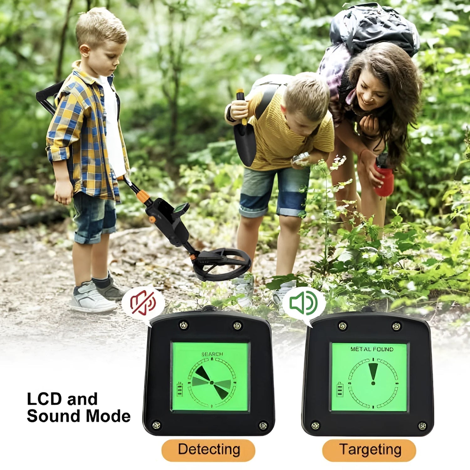 TiniTrak Kids Metal Detector with High-Sensitivity & Waterproof Coil