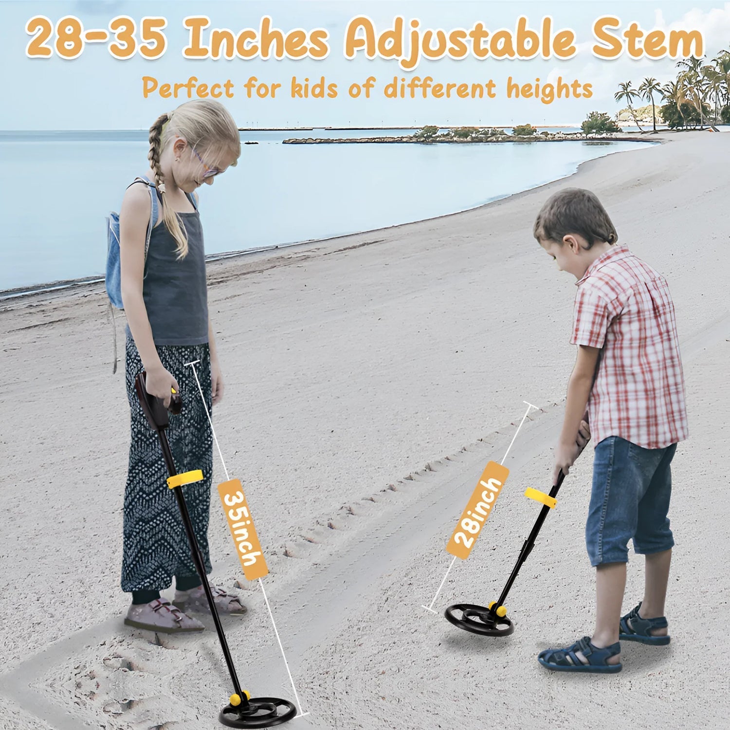 TiniTrak Kids Metal Detector with High-Sensitivity & Waterproof Coil