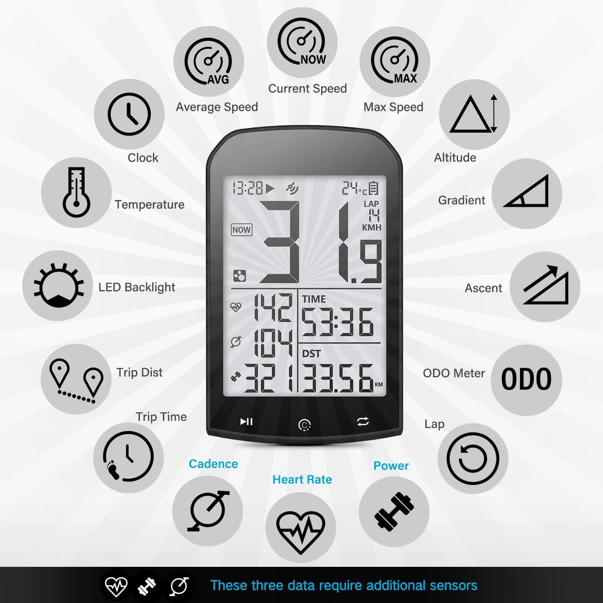 VelMetrix Cycling Computer: 35H Battery GPS Tracker