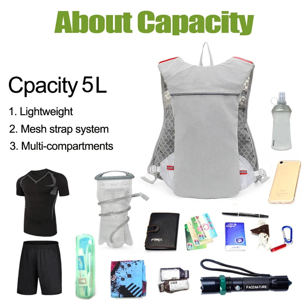 VestRiux 5L Running Hydration Vest with 2.0L Bladder