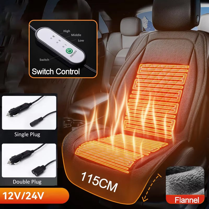 WarmCori 12V-24V Fast Heated Seat Cover for Cars & Trucks