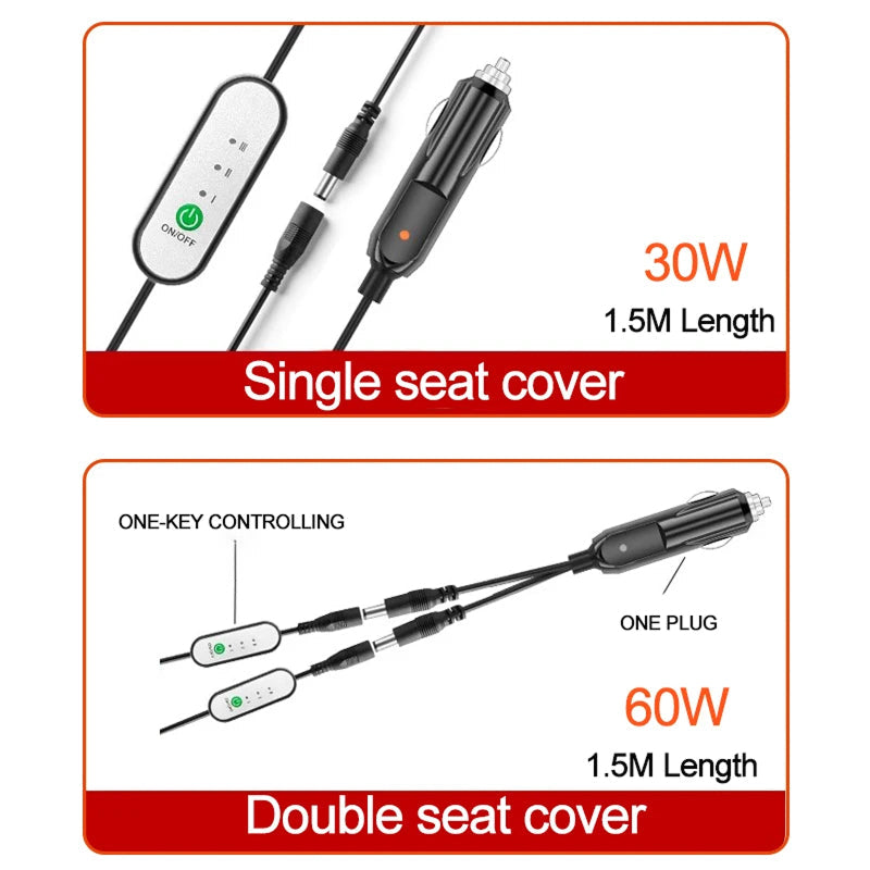 WarmCori 12V-24V Fast Heated Seat Cover for Cars & Trucks