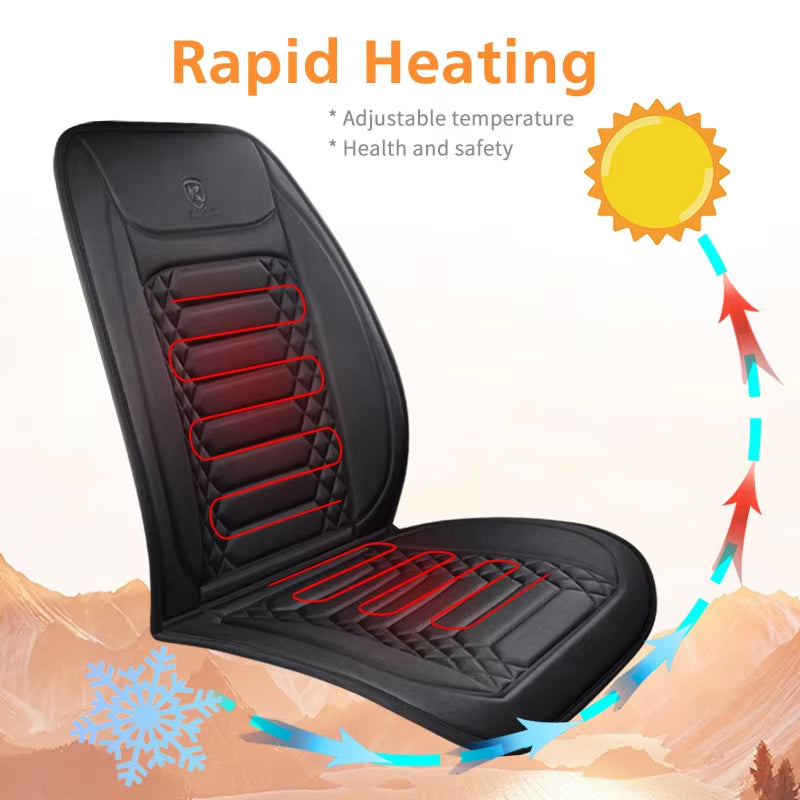 WarmiShift 12V Heated Car Seat Cover with Fast 30-Second Warmth